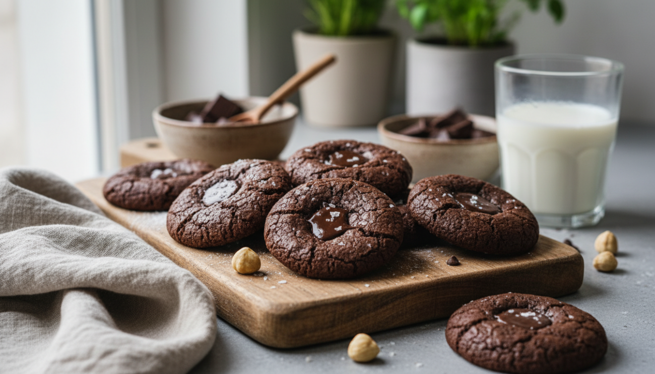 Ciasteczka brownie przepis - sekret idealnie miękkiego wnętrza i mocno czekoladowego smaku