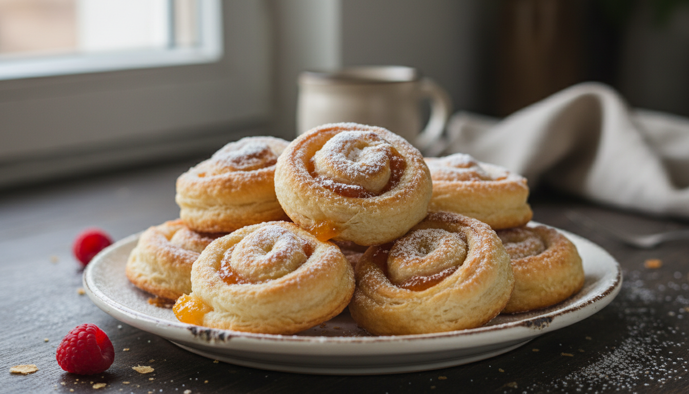 Ciastka z ciasta francuskiego - błyskawiczny przepis na chrupiący deser do kawy