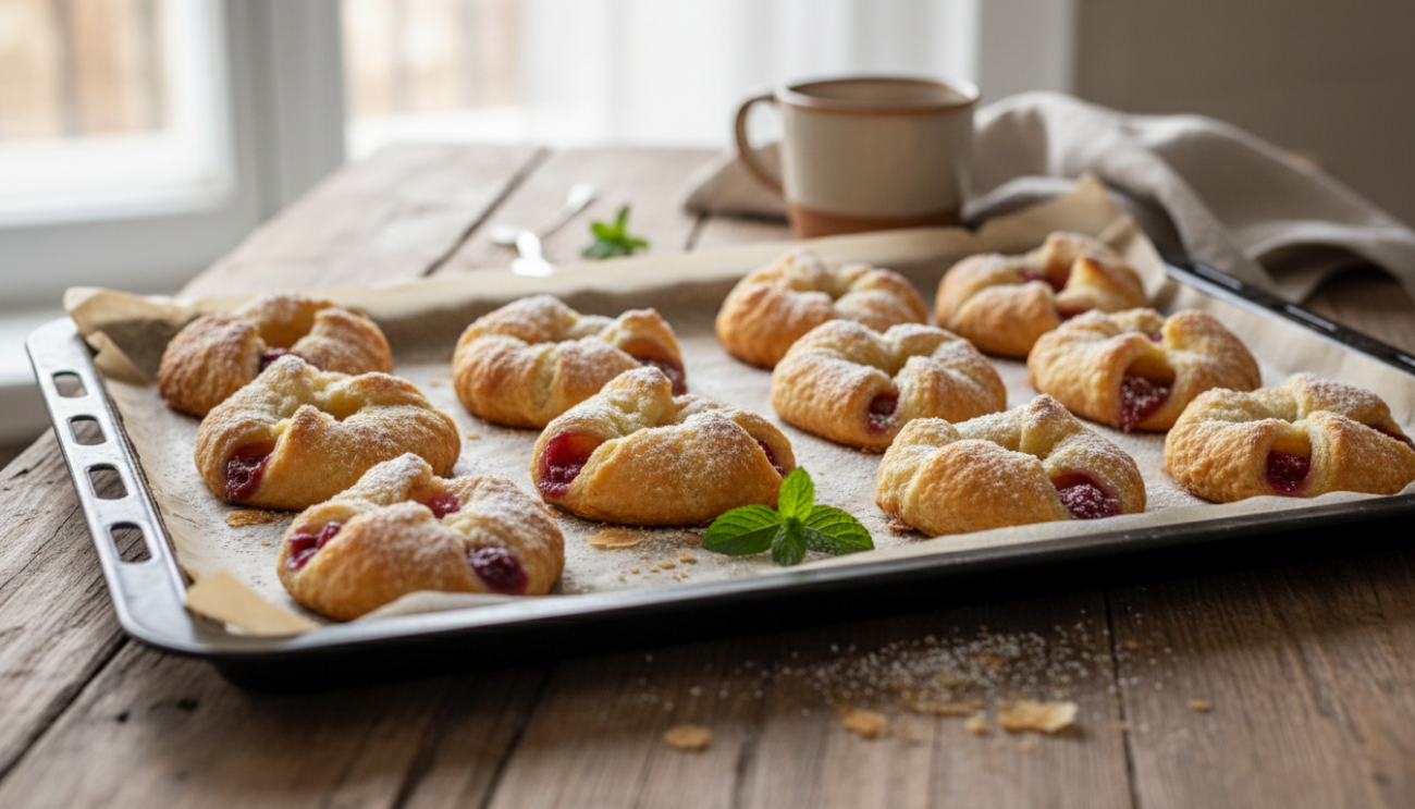 Ciastka z ciasta francuskiego - błyskawiczny przepis na chrupiący deser do kawy