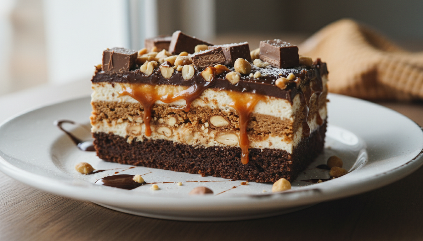 Ciasto Snickers - najlepszy przepis na obłędne połączenie karmelu i orzechów