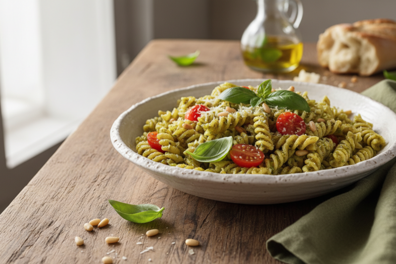 Najlepszy makaron z pesto - prosty przepis na obłędny obiad w 15 minut