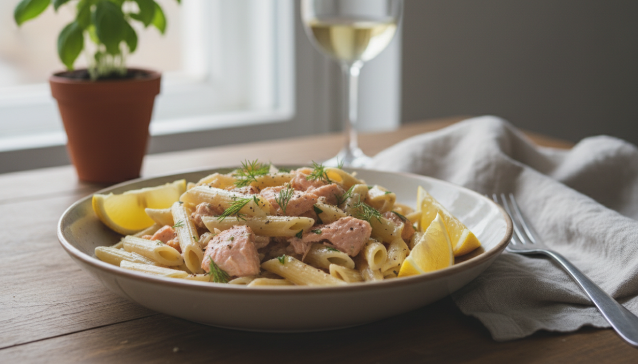 Najlepszy przepis na makaron z łososiem - obłędnie kremowy sos w 15 minut