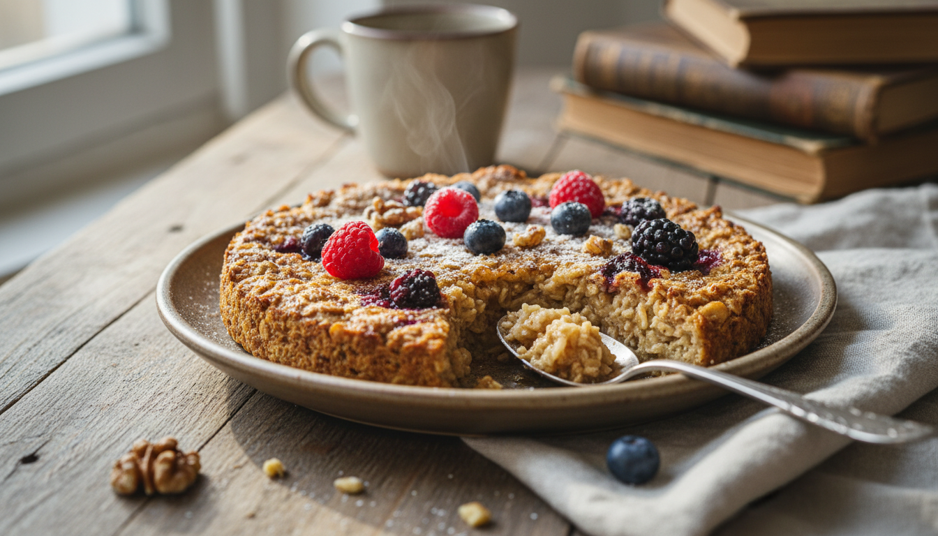Pieczona owsianka - przepis na zdrowe śniadanie które smakuje jak pyszne ciasto