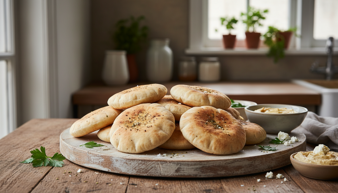 Pita domowa - prosty przepis na puszyste chlebki z idealną kieszonką