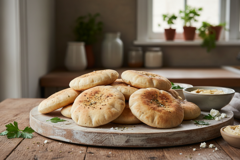 Pita domowa - prosty przepis na puszyste chlebki z idealną kieszonką