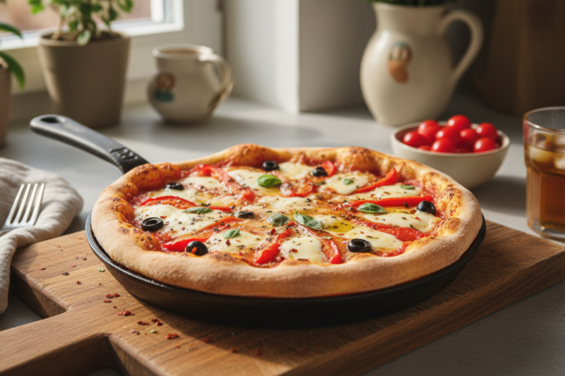 Pizza z patelni - ekspresowy przepis na pyszne i chrupiące ciasto bez pieczenia