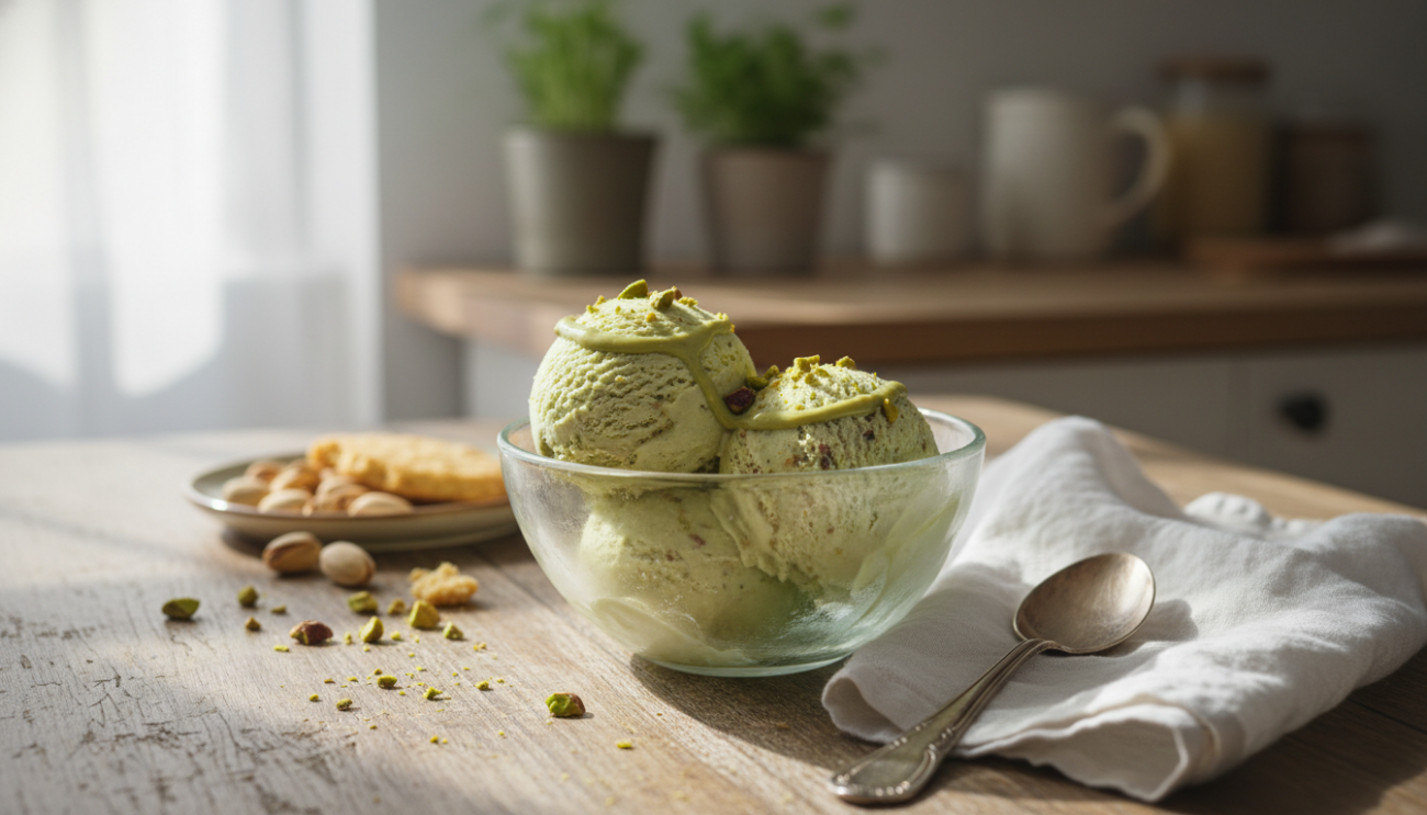 Przepis na domowe lody pistacjowe - sekret obłędnie kremowej konsystencji i intensywnego smaku