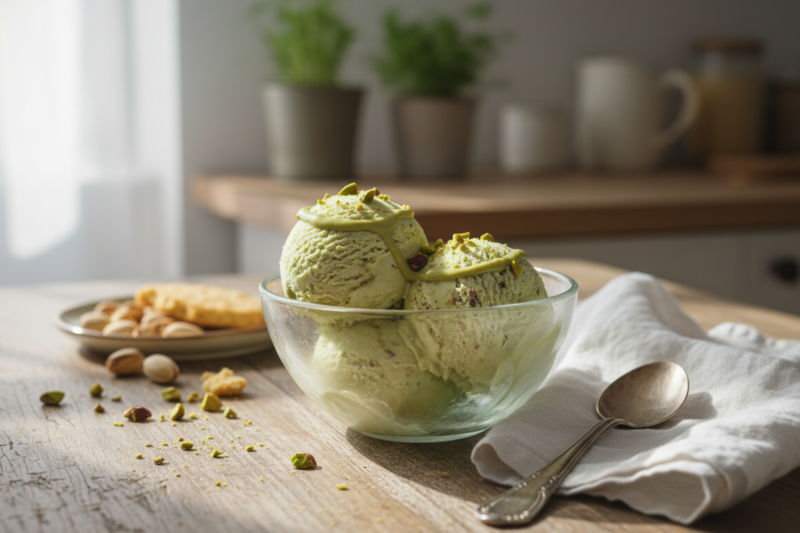 Przepis na domowe lody pistacjowe - sekret obłędnie kremowej konsystencji i intensywnego smaku