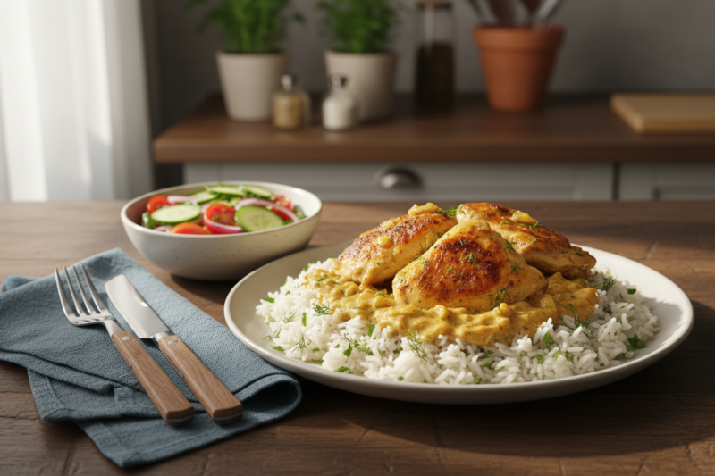 Przepis na kurczaka z ryżem - soczysty i ekspresowy obiad z jednej patelni