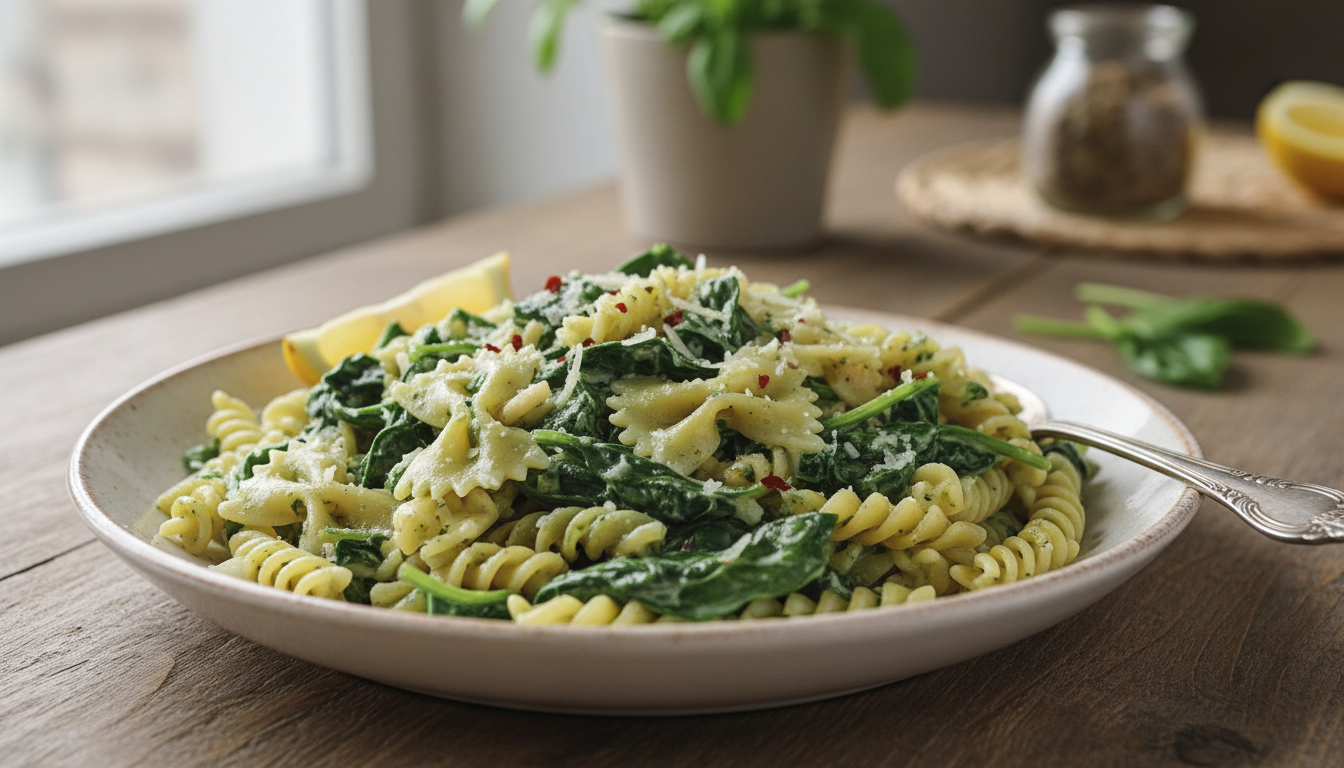 Przepis na makaron ze szpinakiem - obłędnie kremowy sos i ekspresowe wykonanie