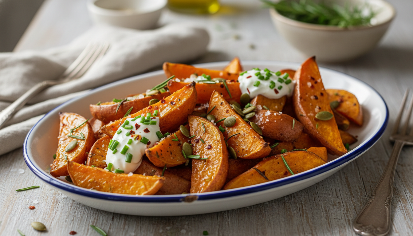 Przepis na pieczone bataty - prosty sposób na chrupiące i aromatyczne frytki z piekarnika