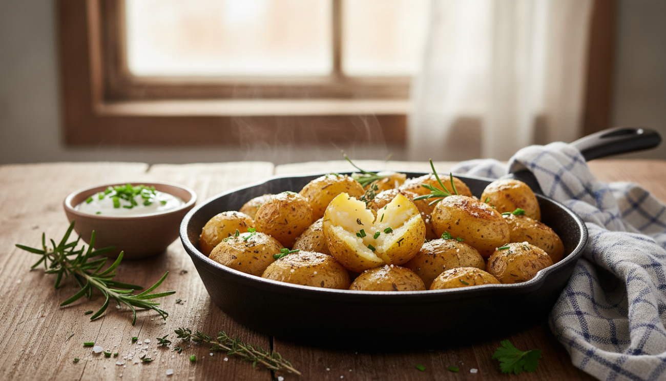 Przepis na pieczone ziemniaki - prosty trik na idealnie chrupiącą skórkę