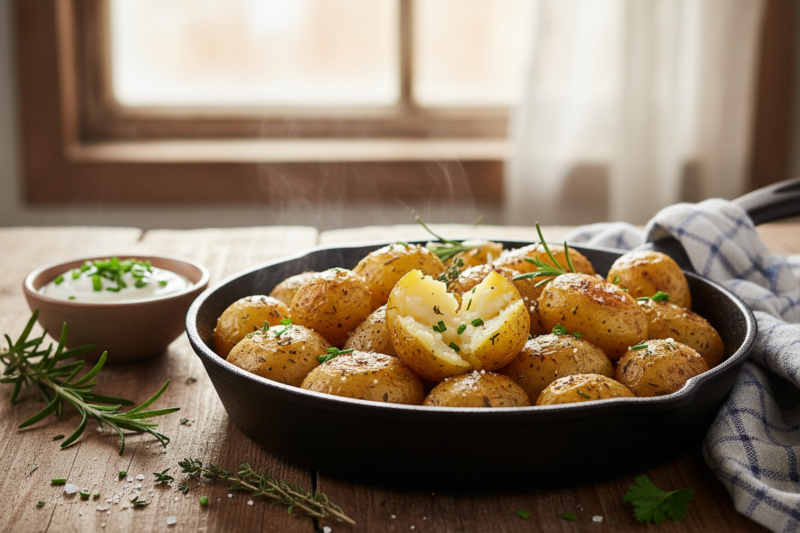 Przepis na pieczone ziemniaki - prosty trik na idealnie chrupiącą skórkę