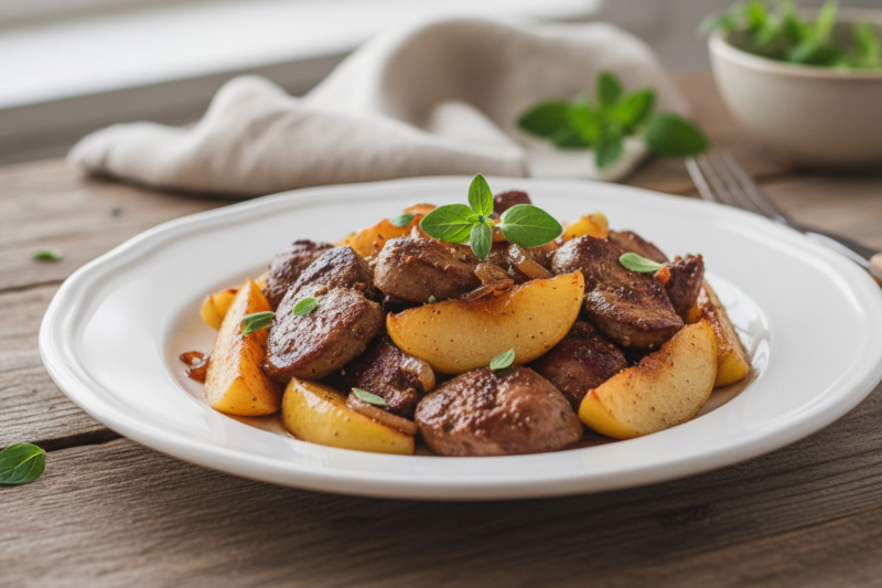 Przepis na wątróbkę z jabłkiem - sekret aksamitnej miękkości i soczystego smaku
