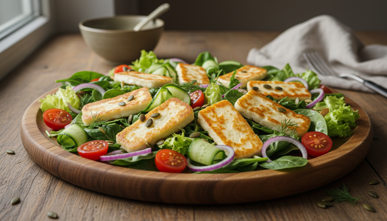 Sałatka z halloumi przepis - ekspresowy pomysł na lekki i sycący posiłek