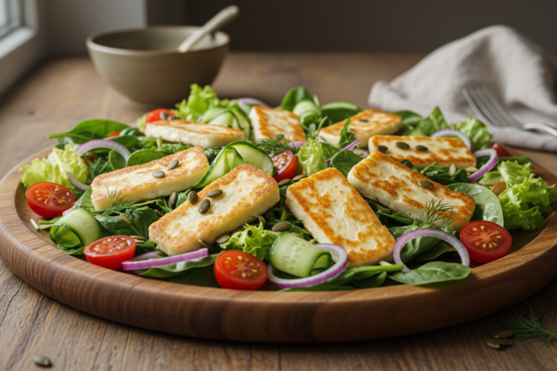 Sałatka z halloumi przepis - ekspresowy pomysł na lekki i sycący posiłek
