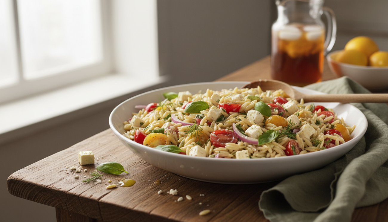 Sałatka z makaronem orzo przepis - lekki i szybki sposób na obłędnie pyszny posiłek