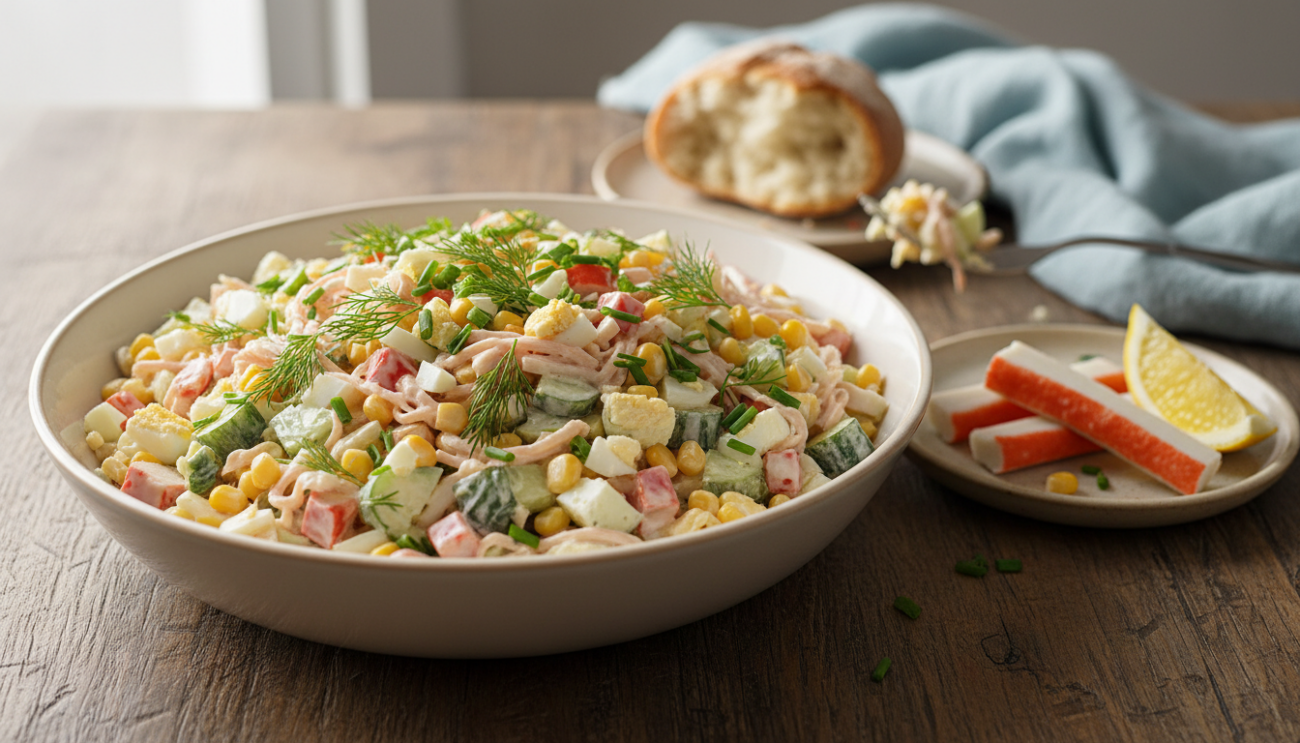 Sałatka z surimi - sprawdzony przepis na szybką i tanią przekąskę imprezową