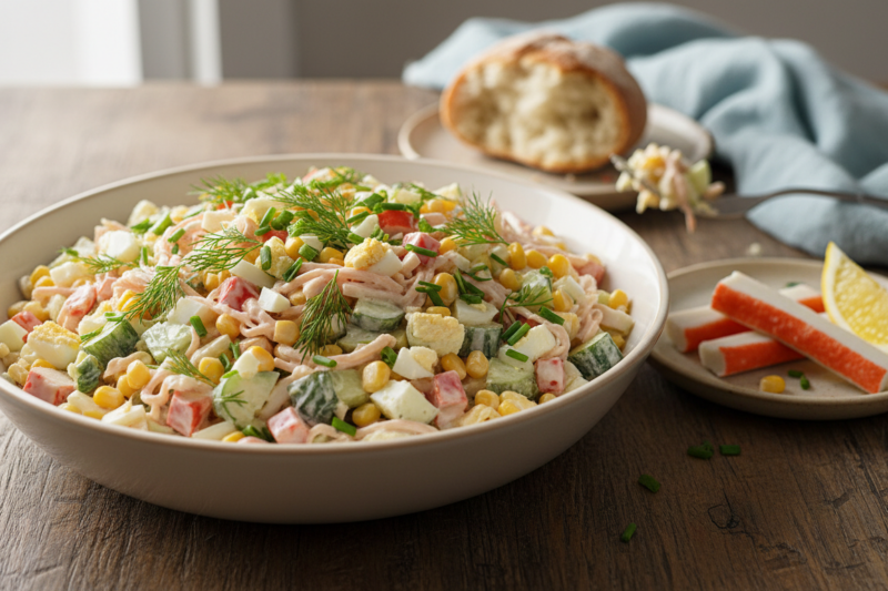 Sałatka z surimi - sprawdzony przepis na szybką i tanią przekąskę imprezową