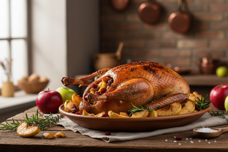 Soczysta kaczka z jabłkami przepis - sekret idealnie chrupiącej skórki i miękkiego mięsa
