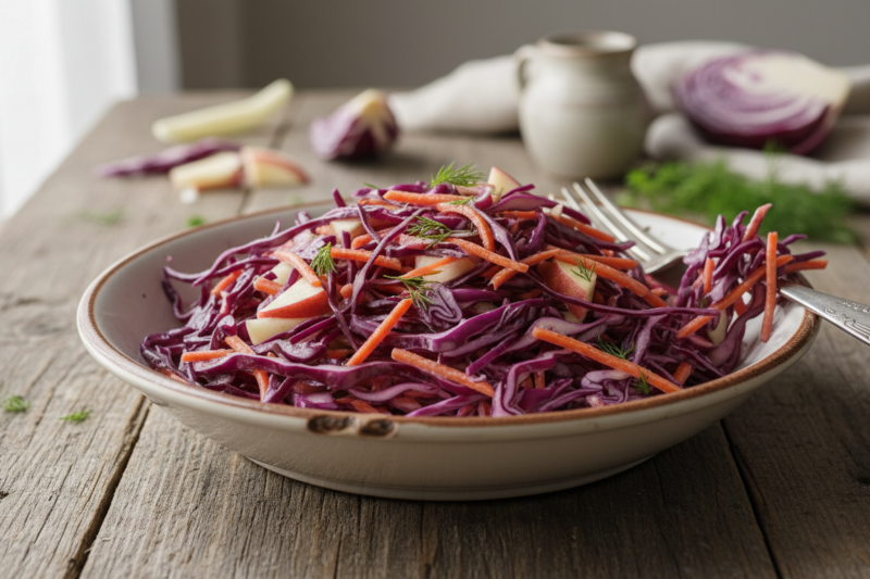Surówka z czerwonej kapusty - przepis na idealnie soczysty i chrupiący dodatek do obiadu