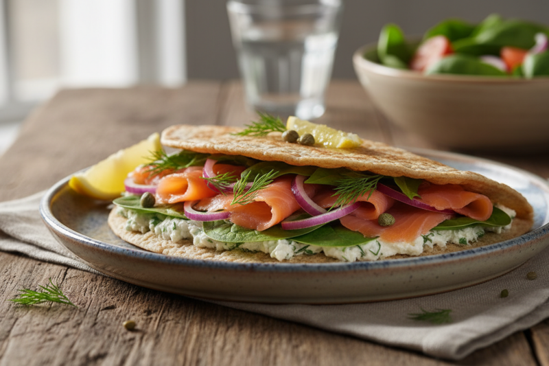 Tortilla z łososiem - przepis na ekspresową przekąskę o wyjątkowym smaku