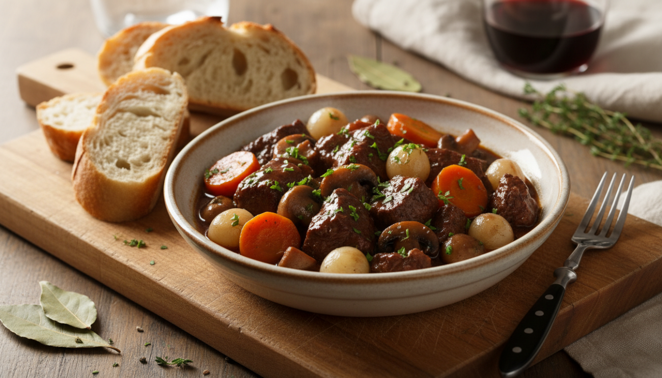 Wołowina po burgundzku przepis - sekret idealnie kruchego mięsa w aromatycznym sosie