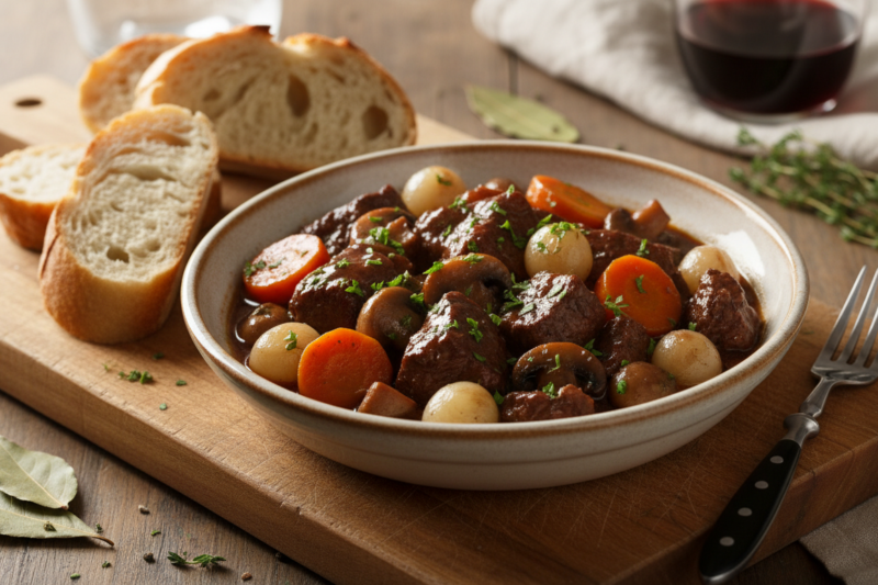 Wołowina po burgundzku przepis - sekret idealnie kruchego mięsa w aromatycznym sosie