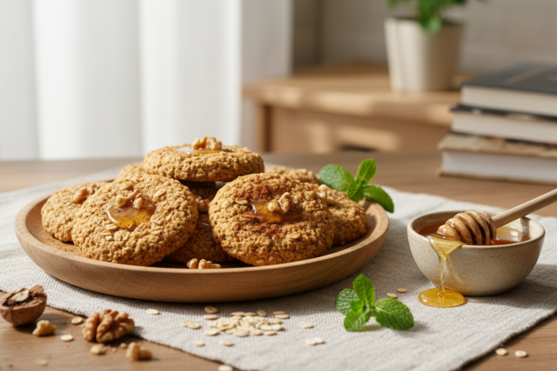 Zdrowe ciasteczka owsiane z miodem - przepis na chrupiącą przekąskę bez wyrzutów sumienia
